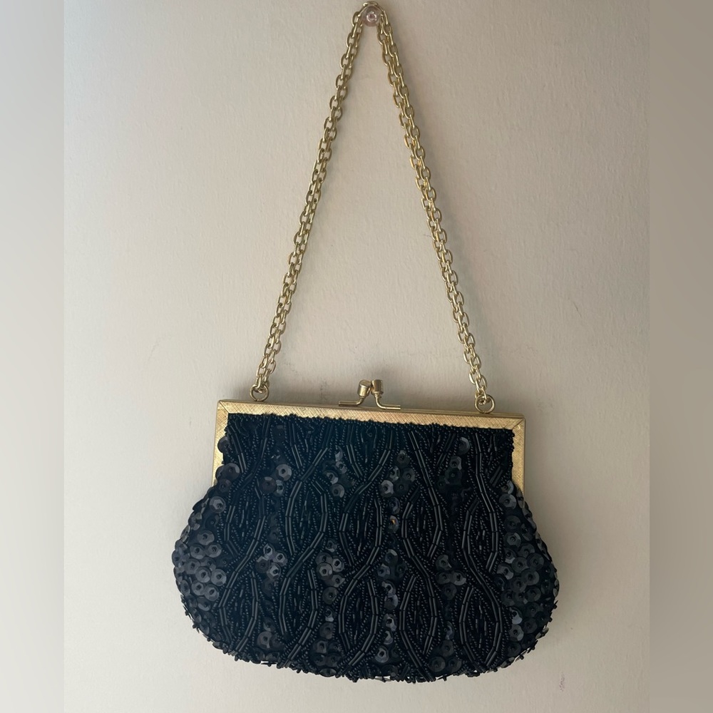 Beaded Hand Purse | Handmade | Gold Chain - Picture 5 of 16